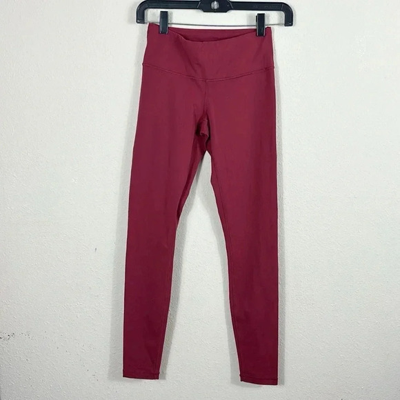Prana Pillar Leggings Pants Solid Print Yoga Athleisure Compression burgundy xs - Picture 1 of 7